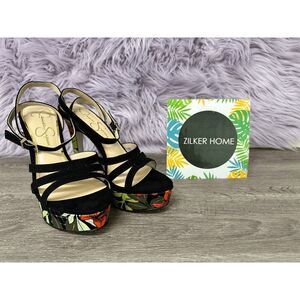 Jessica Simpson Women's Balina Platform Padded Ankle Strap Sandals - Black 8.5M